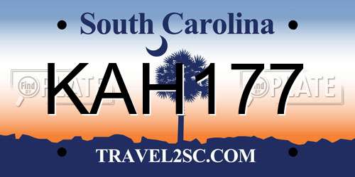 KAH177 South Carolina License Plate