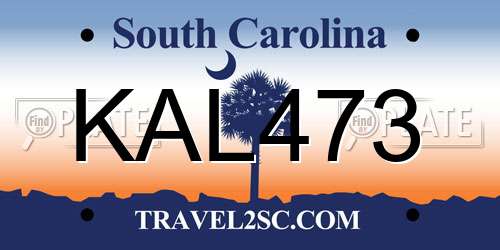 KAL473 South Carolina License Plate