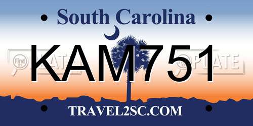 KAM751 South Carolina License Plate