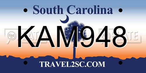 KAM948 South Carolina License Plate