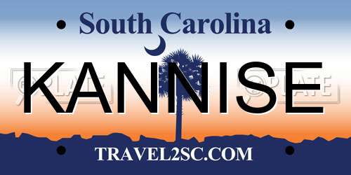 KANNISE South Carolina License Plate