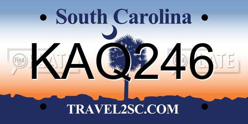 KAQ246 South Carolina License Plate