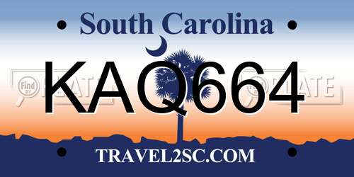 KAQ664 South Carolina License Plate