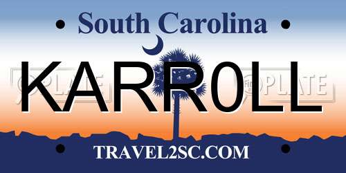 KARR0LL South Carolina License Plate