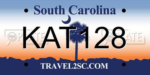 KAT128 South Carolina License Plate