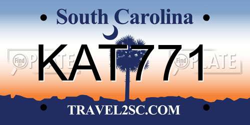 KAT771 South Carolina License Plate
