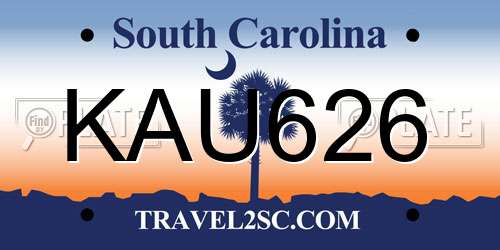 KAU626 South Carolina License Plate