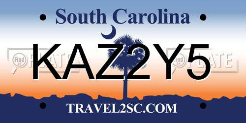 KAZ2Y5 South Carolina License Plate