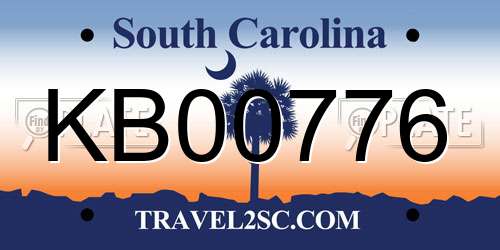 KB00776 South Carolina License Plate