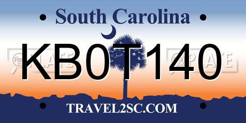 KB0T140 South Carolina License Plate