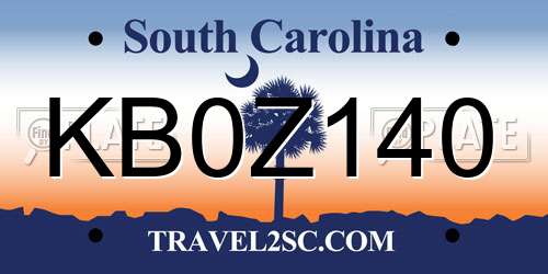 KB0Z140 South Carolina License Plate