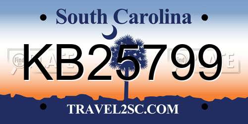 KB25799 South Carolina License Plate