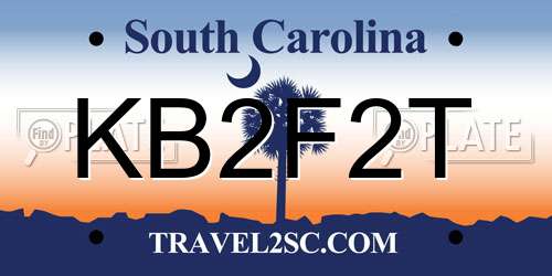 KB2F2T South Carolina License Plate
