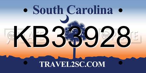 KB33928 South Carolina License Plate