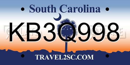 KB3Q998 South Carolina License Plate