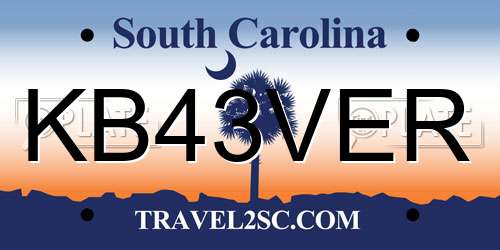 KB43VER South Carolina License Plate