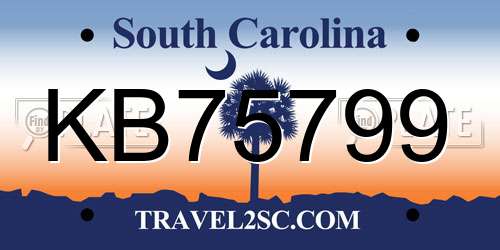 KB75799 South Carolina License Plate