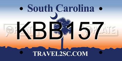 KBB157 South Carolina License Plate
