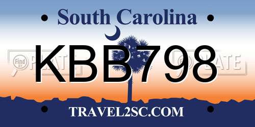 KBB798 South Carolina License Plate