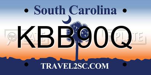 KBB90Q South Carolina License Plate