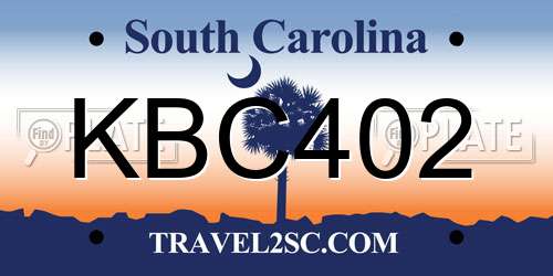KBC402 South Carolina License Plate