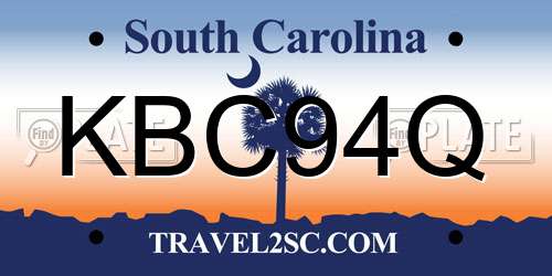 KBC94Q South Carolina License Plate