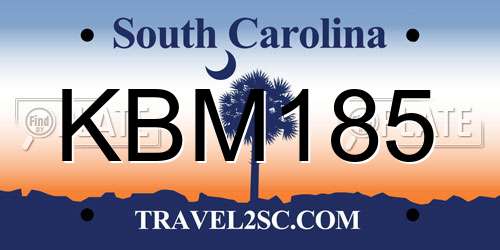 KBM185 South Carolina License Plate