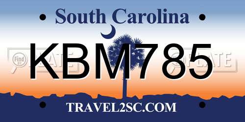 KBM785 South Carolina License Plate