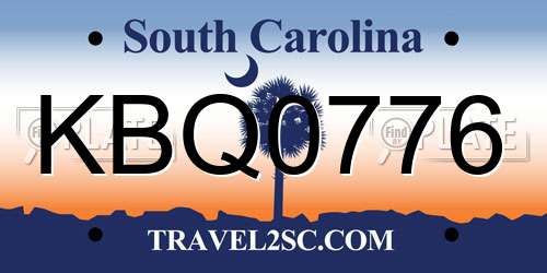 KBQ0776 South Carolina License Plate