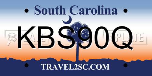 KBS90Q South Carolina License Plate