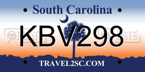 KBV298 South Carolina License Plate