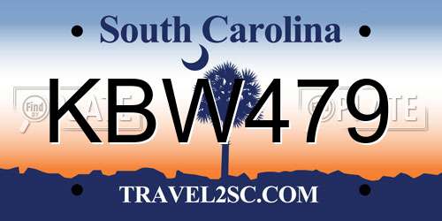 KBW479 South Carolina License Plate