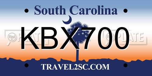 KBX700 South Carolina License Plate