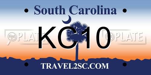 KC10 South Carolina License Plate