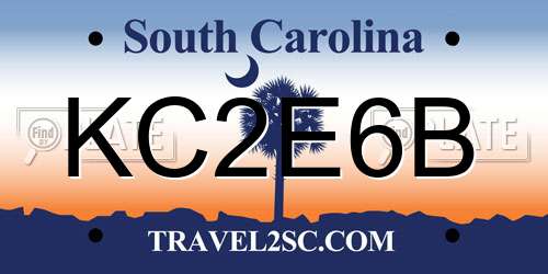 KC2E6B South Carolina License Plate
