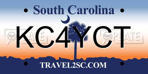 KC4YCT South Carolina License Plate