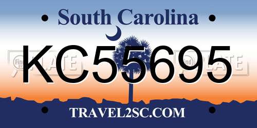 KC55695 South Carolina License Plate
