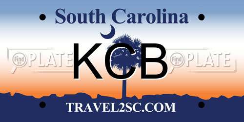 KCB South Carolina License Plate