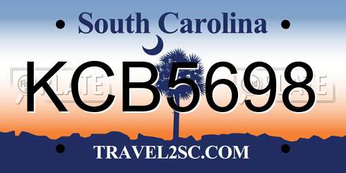 KCB5698 South Carolina License Plate