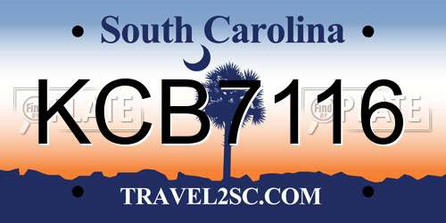 KCB7116 South Carolina License Plate