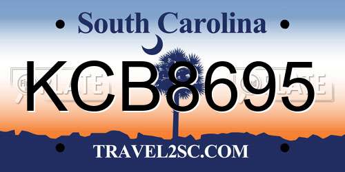 KCB8695 South Carolina License Plate