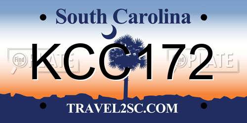 KCC172 South Carolina License Plate