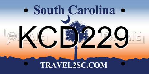 KCD229 South Carolina License Plate