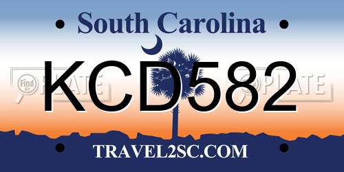 KCD582 South Carolina License Plate