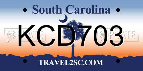 KCD703 South Carolina License Plate
