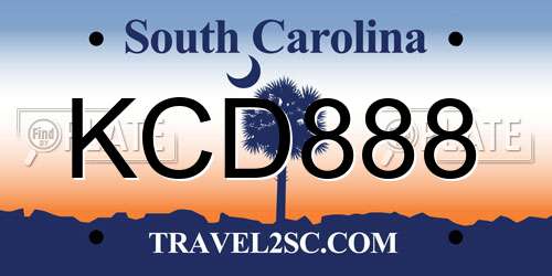 KCD888 South Carolina License Plate