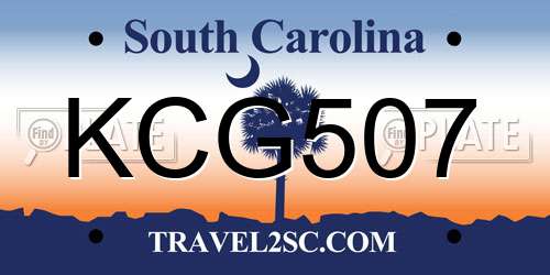 KCG507 South Carolina License Plate