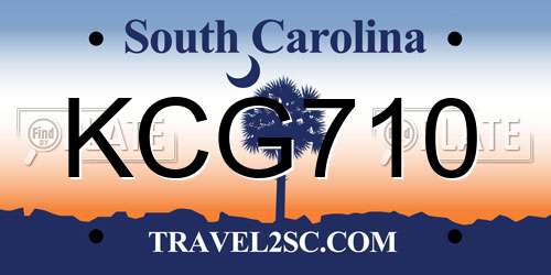 KCG710 South Carolina License Plate