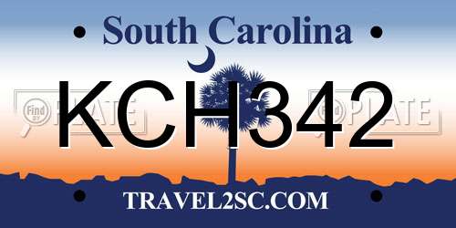 KCH342 South Carolina License Plate