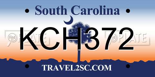 KCH372 South Carolina License Plate